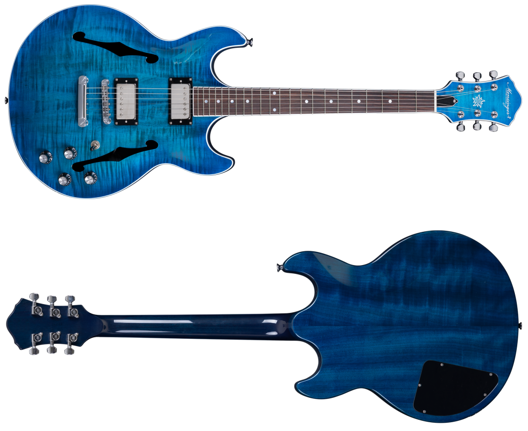 Mensinger Jazzmine Lady 2 Tone Turquoise Blue Hollowbody